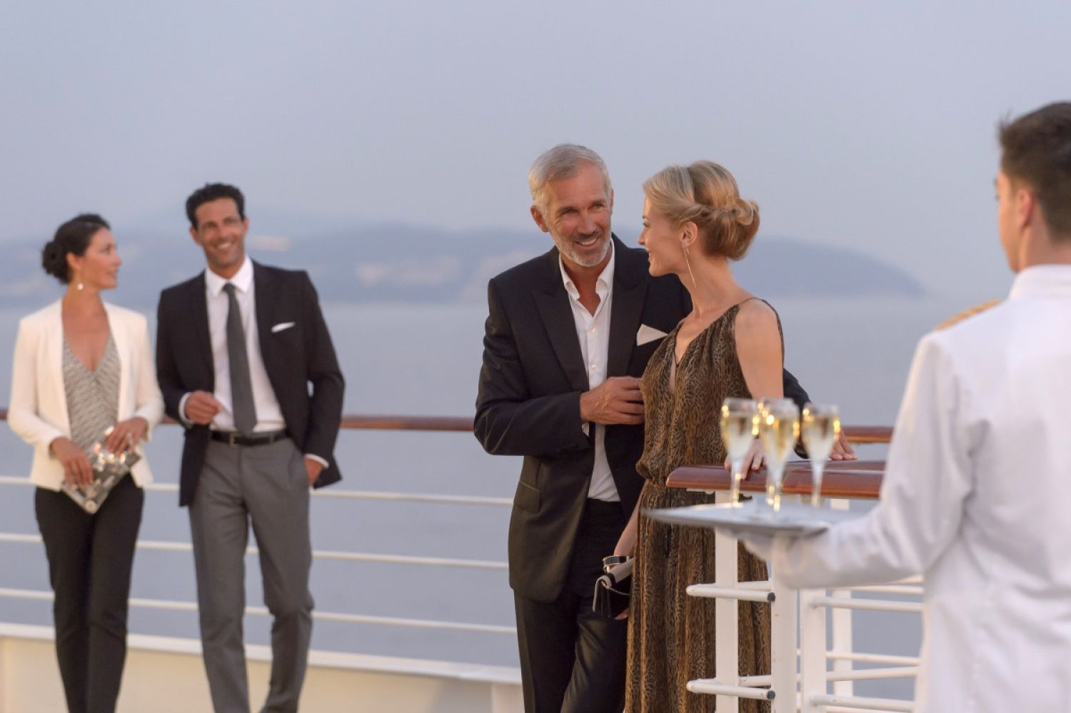 Ponant Luxury Cruise Ship champagne on deck N242