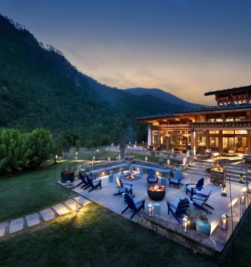 1 Bhutan Punakha River Lodge Guest Area Fire Pit