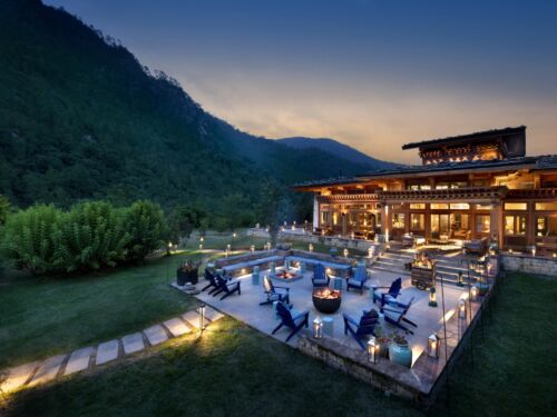 1 Bhutan Punakha River Lodge Guest Area Fire Pit
