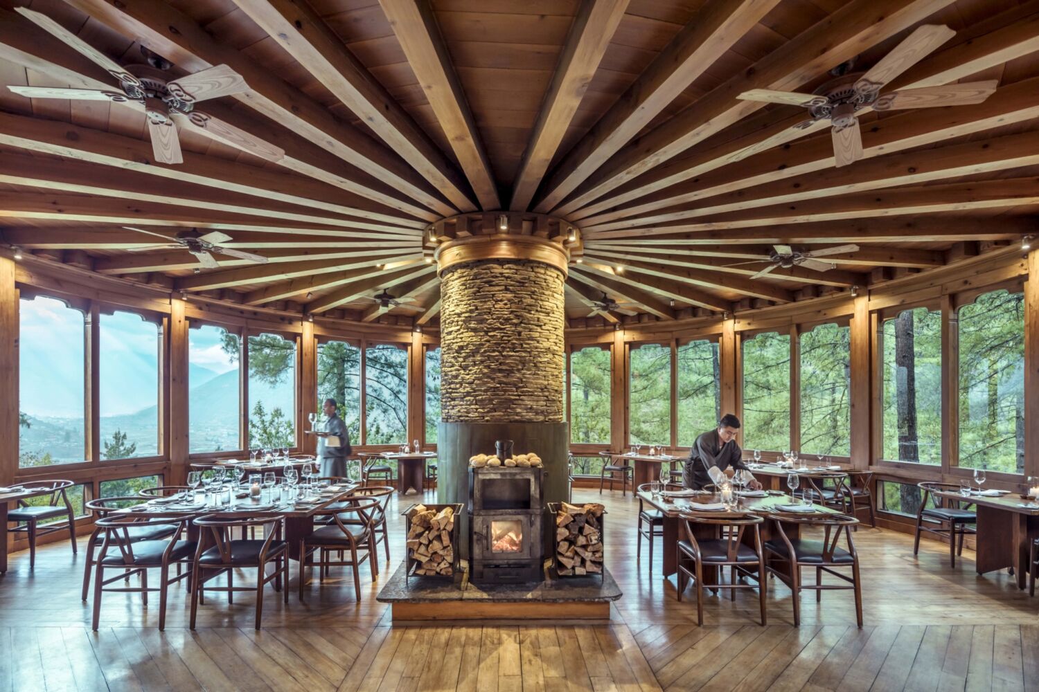 Bukhari Restaurant overlooking Paro Valley min