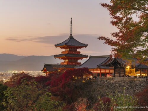 Kyoto City Kiyomizudera Temple evening