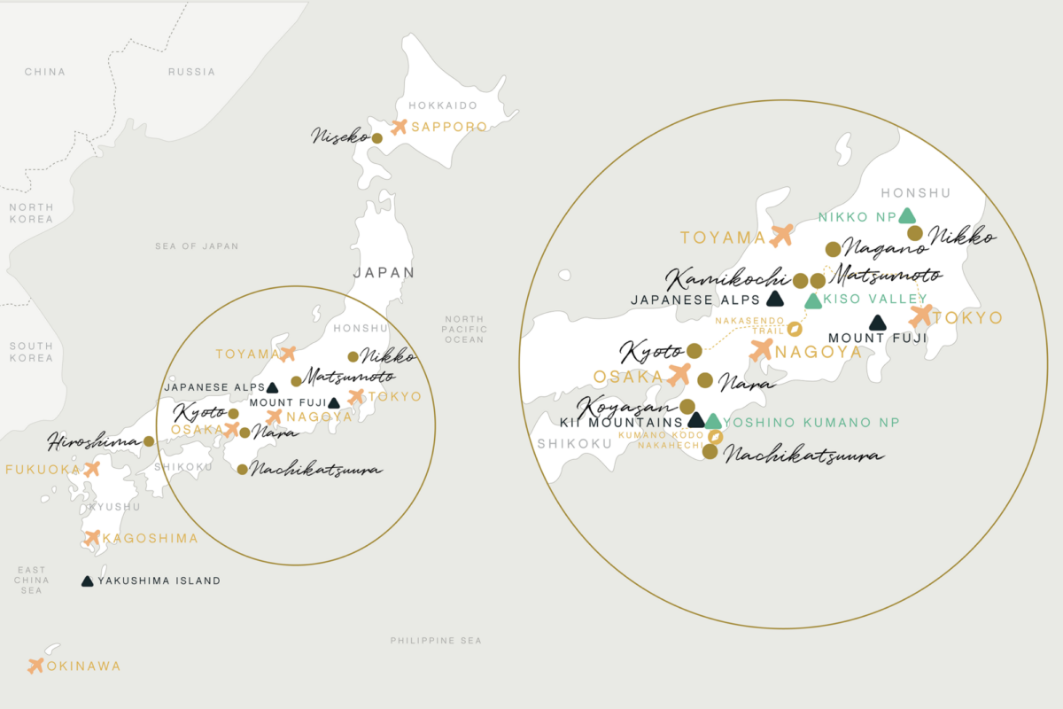 WIL MAP JAPAN Japan with Honshu Walks Zoom