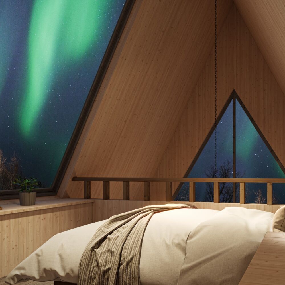Bedroom northern lights
