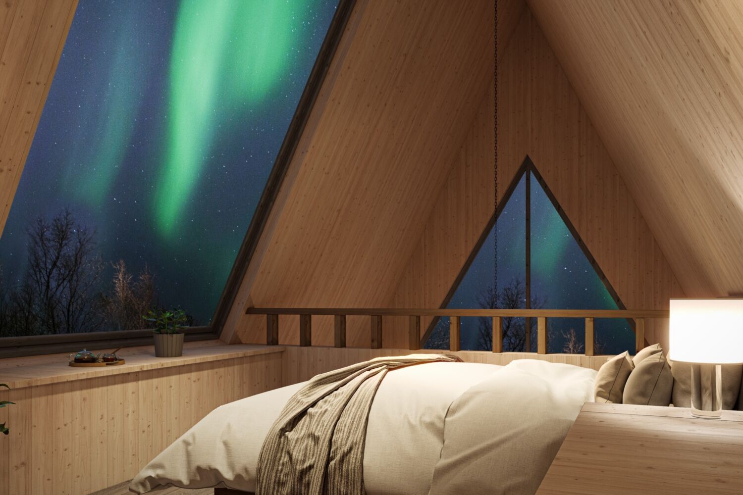 Bedroom northern lights