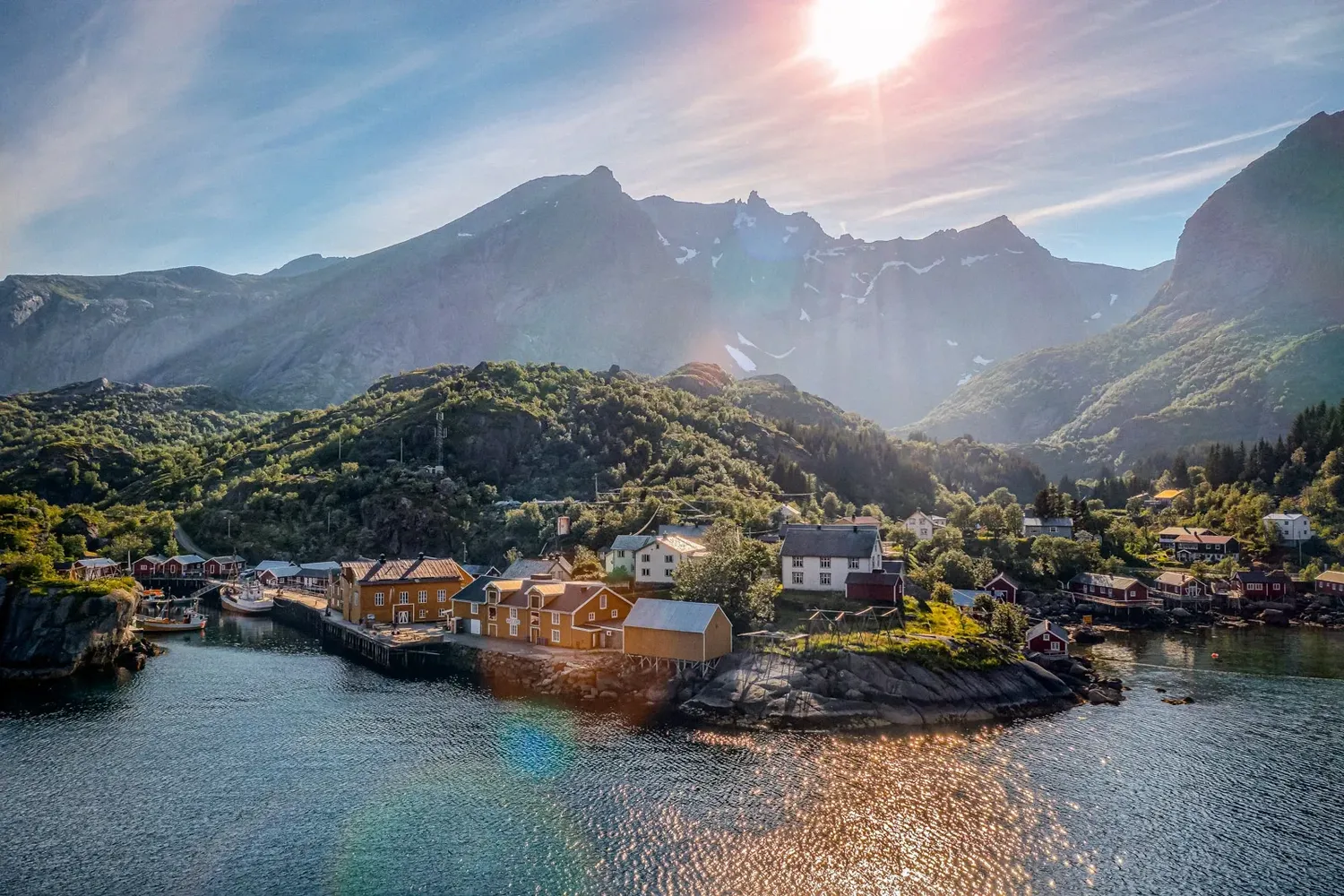 Nusfjord Arctic Resort village aerial