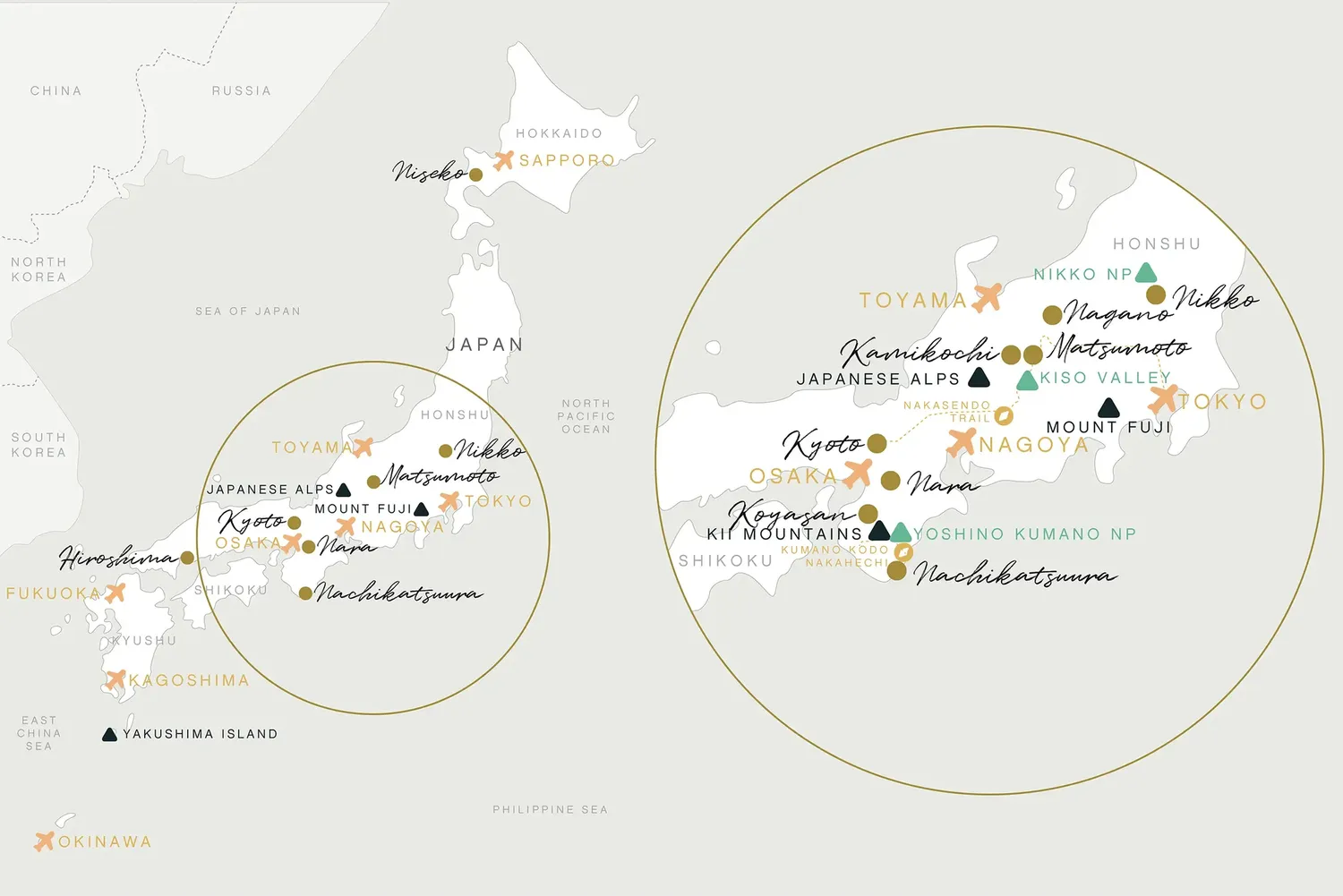 WIL MAP JAPAN Japan with Honshu Zoom