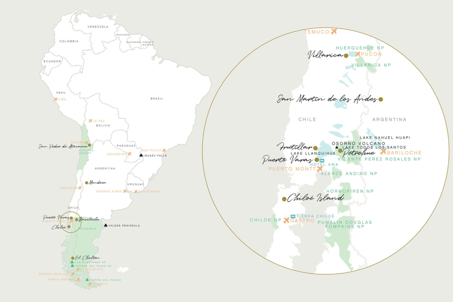 WIL MAP SOUTH AMERICA Lakes District