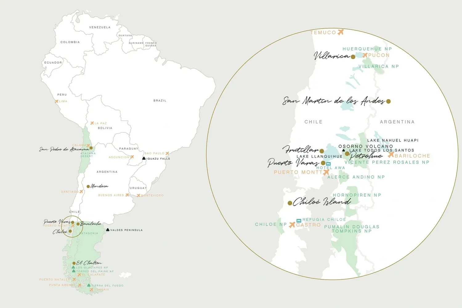 WIL MAP SOUTH AMERICA LAKES DISTRICT WITH REFUGIA
