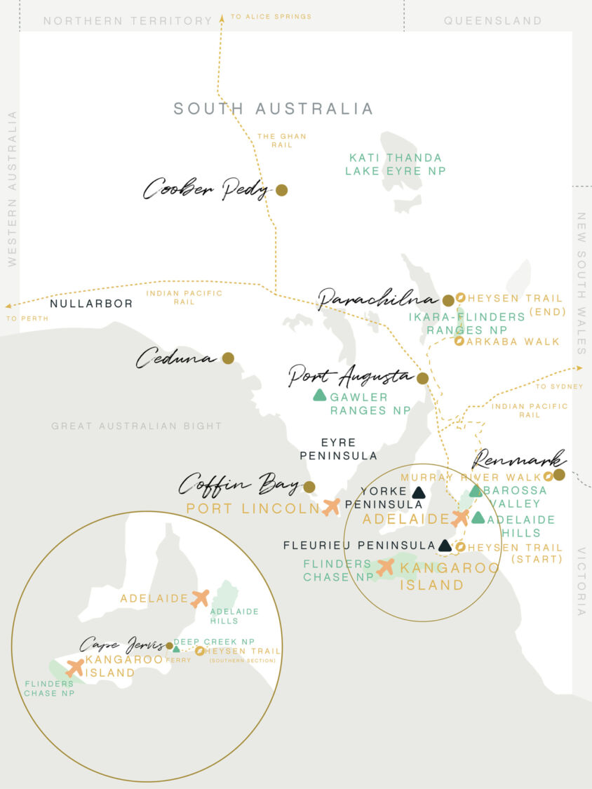 WIL MAP AUS STATES SA FLEURIEU KI