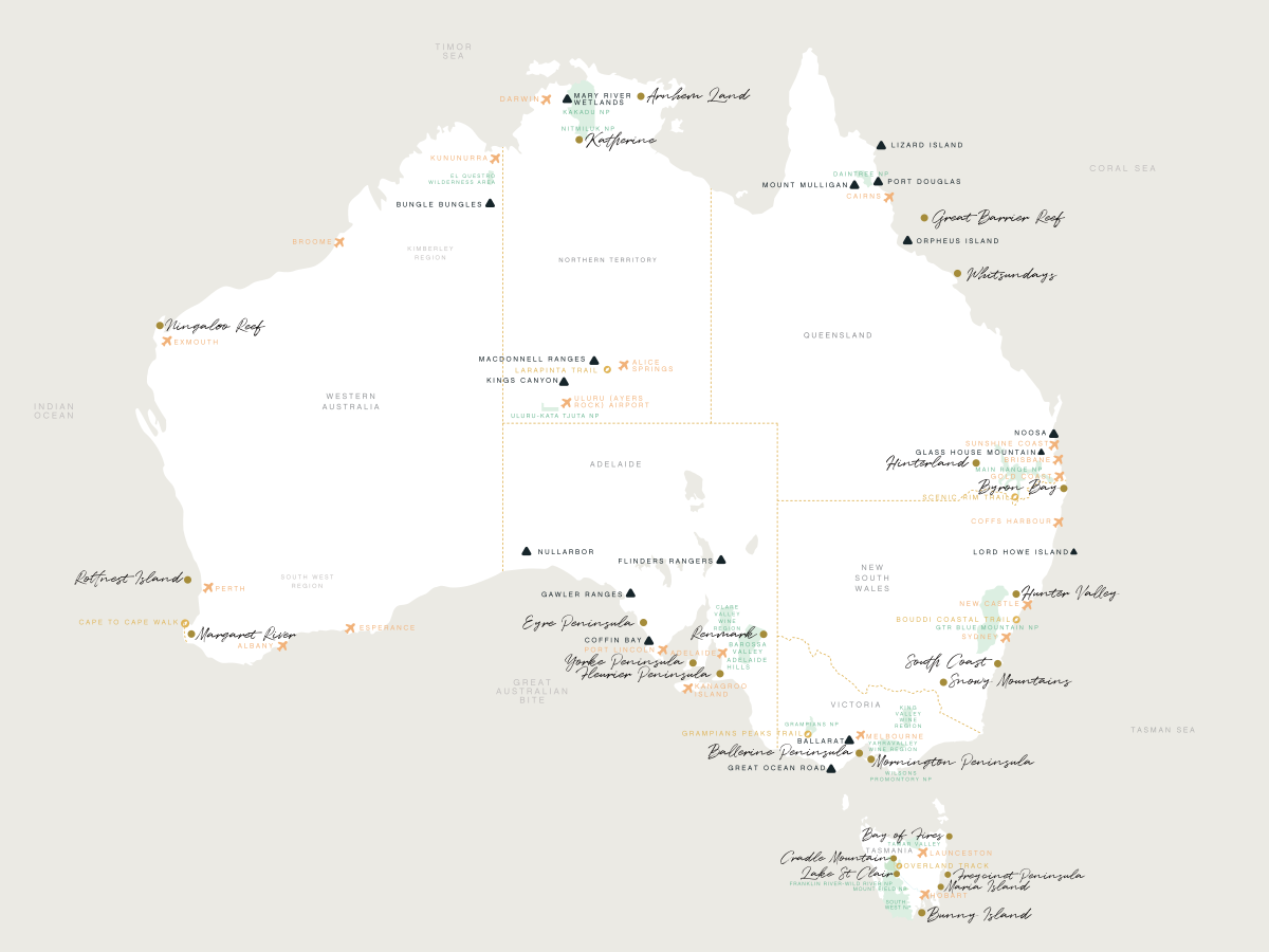 Australia Map Walk into Luxury