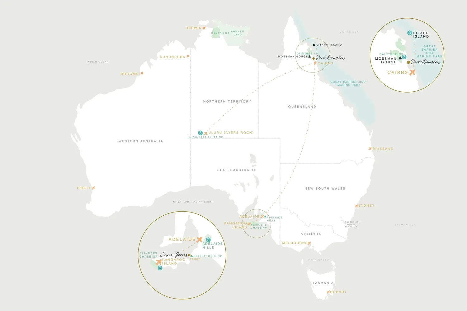 WIL MAP AUSTRALIA LUXURY JOURNEY