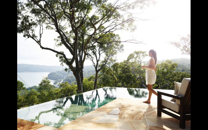 Pretty Beach House Sydney Surrounds Infinity Pool Woman