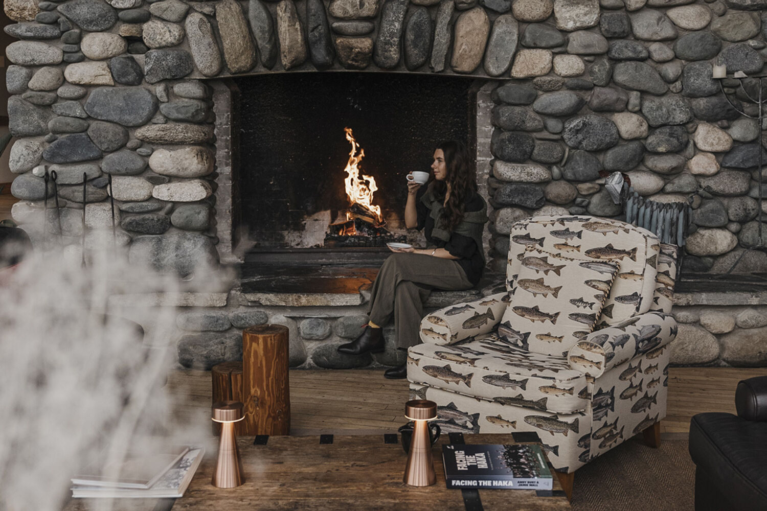 Fiordland Lodge Fireside Relaxation