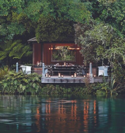 NZ journey, Jetty Pavilion at Huka Lodge, Taupo