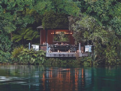 NZ journey, Jetty Pavilion at Huka Lodge, Taupo