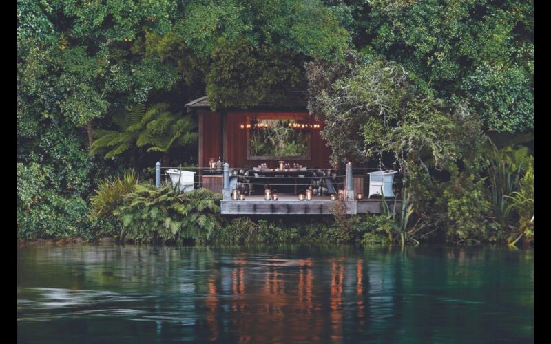 NZ journey, Jetty Pavilion at Huka Lodge, Taupo