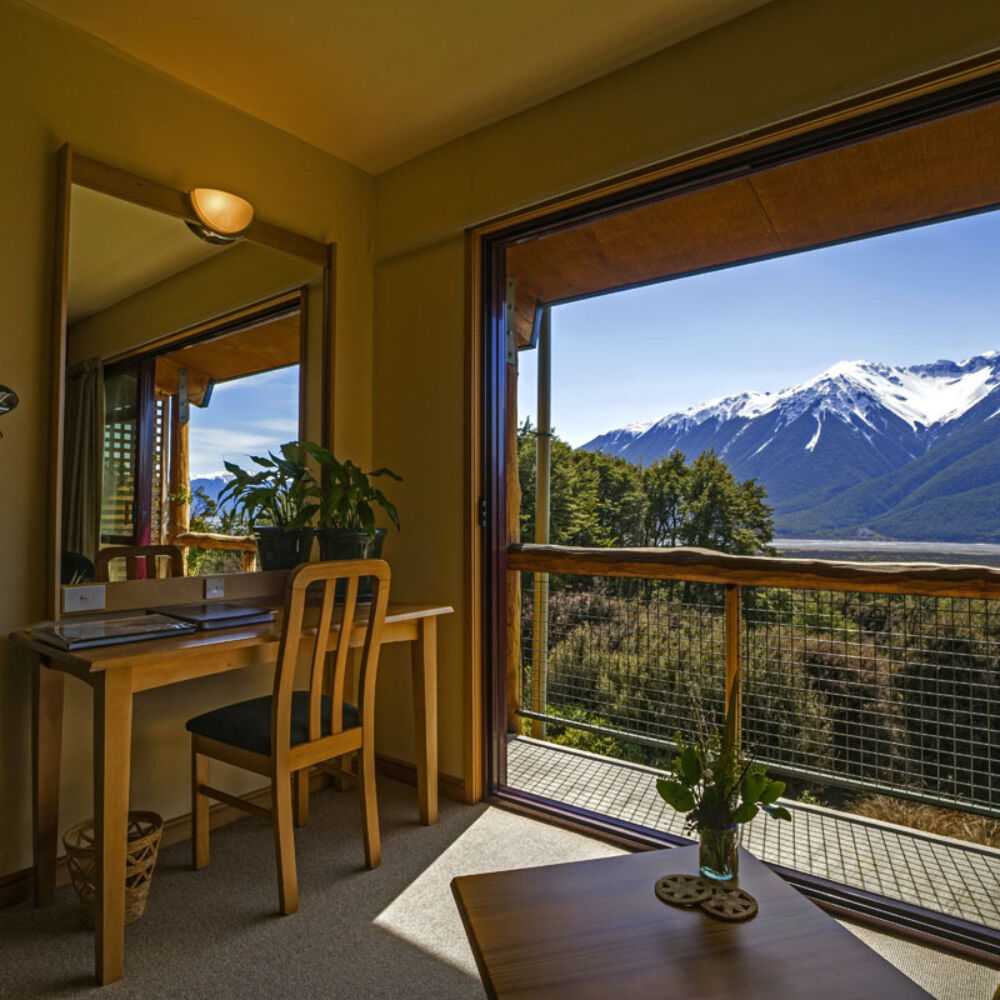 Wilderness Lodge Arthurs Pass Mountain View Room Balcony