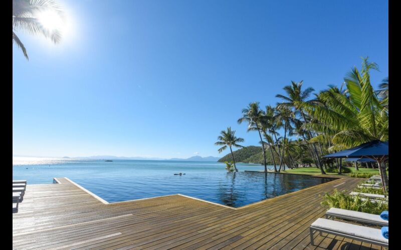 Qld journey, Orpheus Island Resort pool, cr Lisa Holman