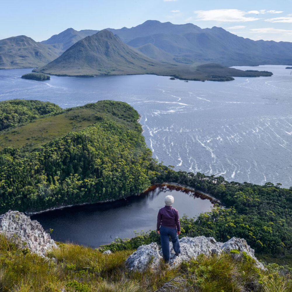 On Board View from Balmoral Hill across Port Davey