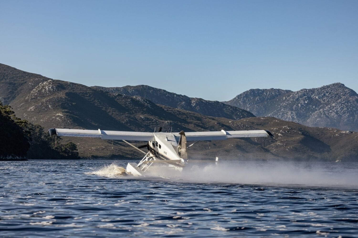 Seaplane taking off in Bathurst Harbour