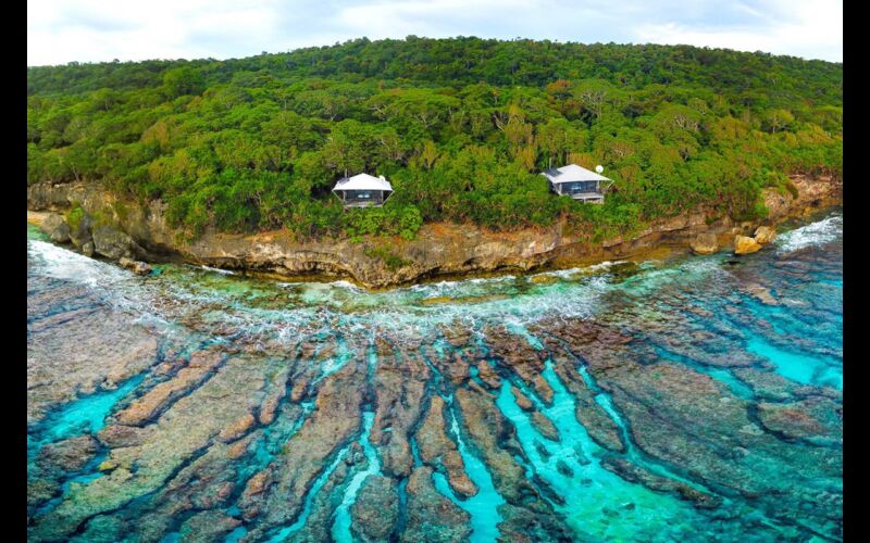 Swell Lodge eco chalets aerial