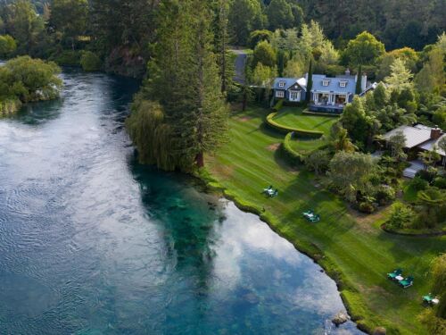 Huka Lodge aerial Waikato River